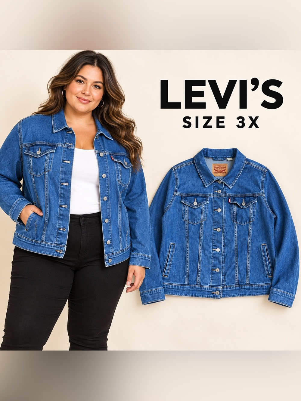 Levi’s Women’s Original Trucker Denim Jacket Blue Plus Size 3X